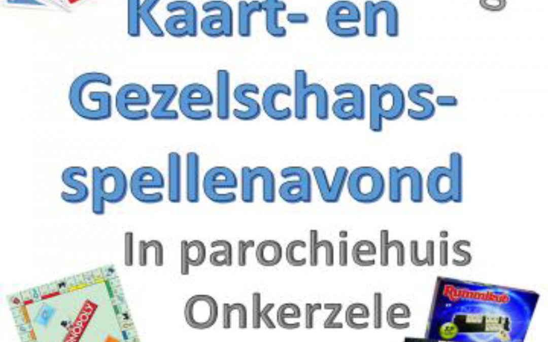 Kaart- en gezelschapsspellenavonden elke 3de vrijdag van de maand
